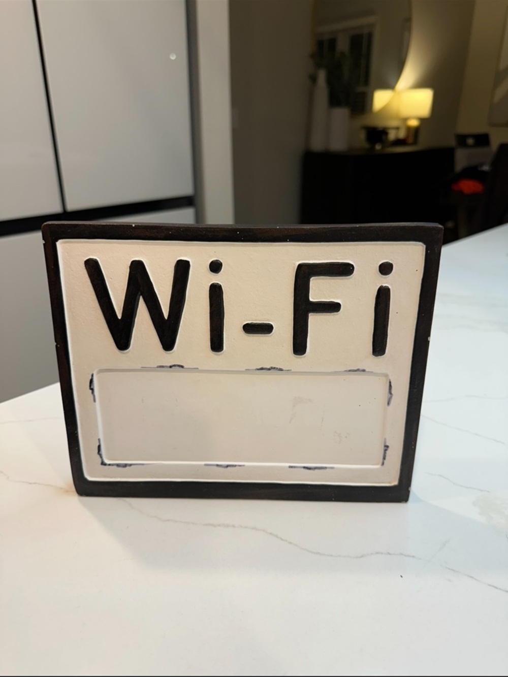 Wi-Fi Sign - Black and Cream Tabletop Plaque
